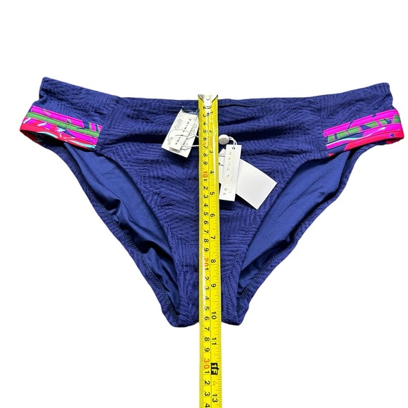 TRINA TURK DAINTREE TAB SIDE HIPSTER navy blue swim bottoms size 14 NWT - Picture 7 of 8